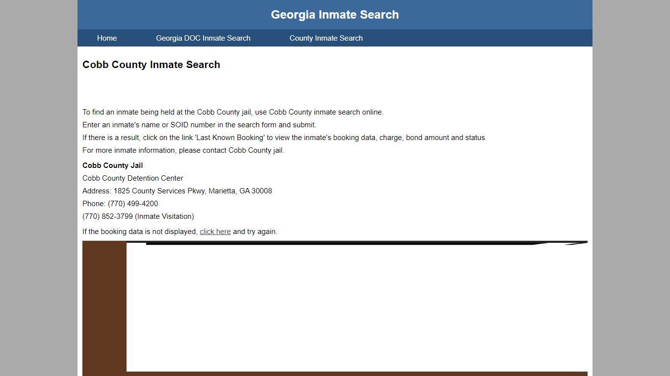 Cobb County Jail Inmate Search